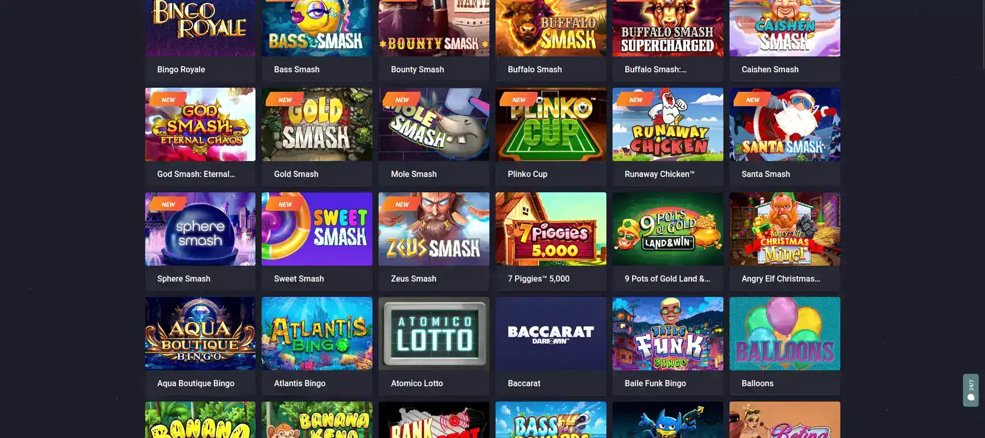 Страница слотов в казино Бриликс с алмазами и карточками